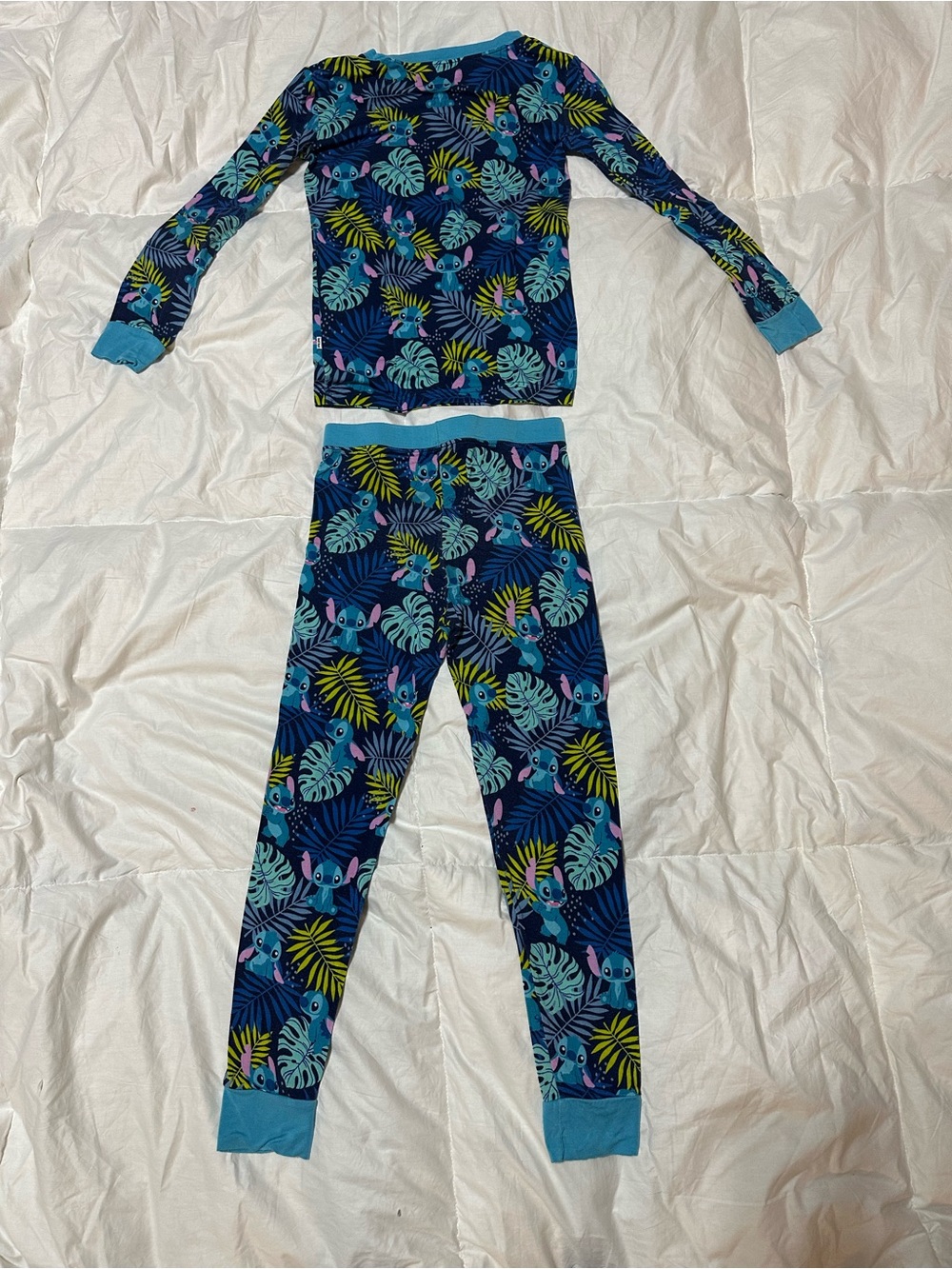 Little Sleepies Navy Tropical Print Pajama Set with Teal Accents - Picture 2 of 4